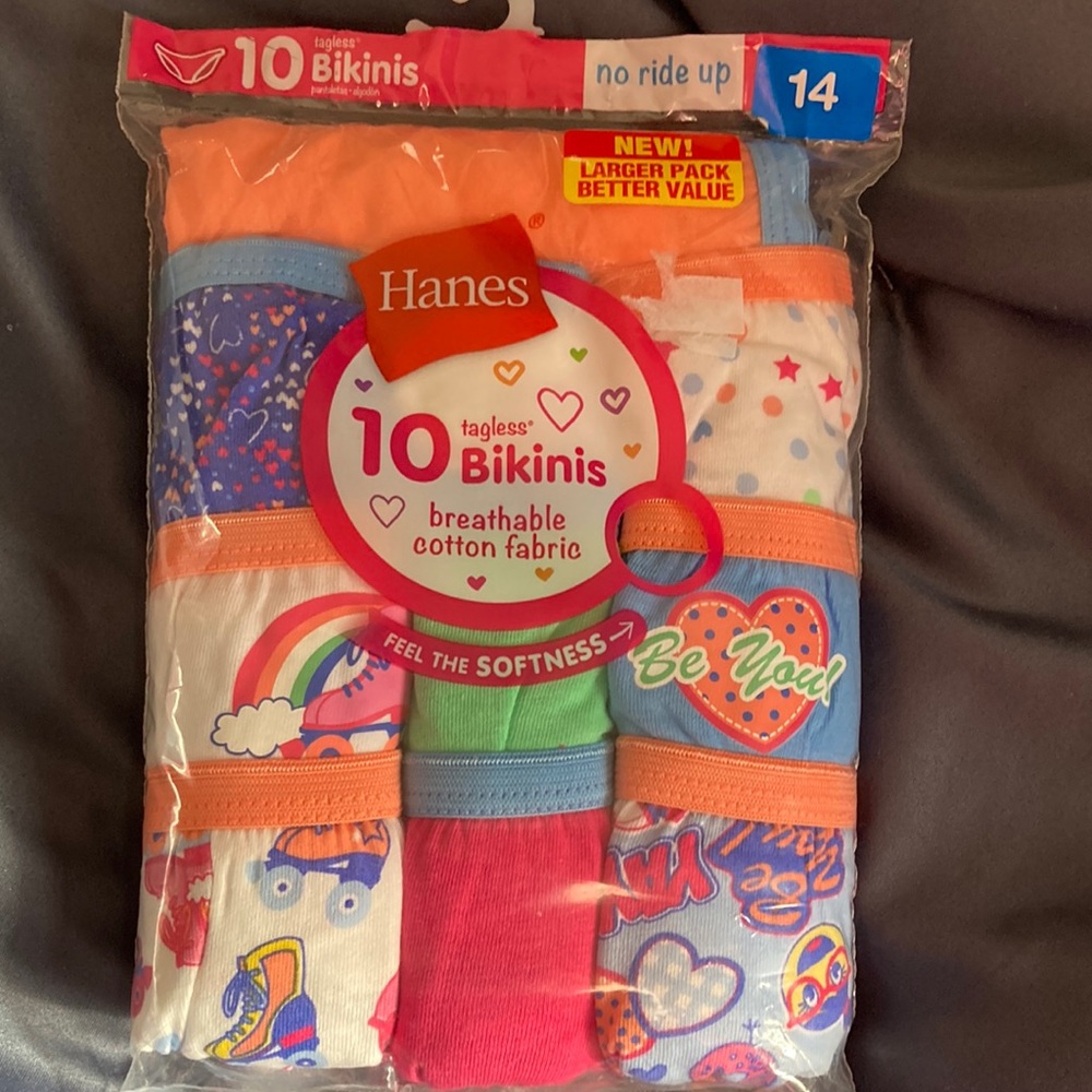 New girls size 14 bikini underwear